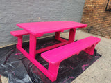 8 Seater Pink Picnic Bench