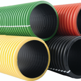 GeoPipe DN110 HDPE Corrugated Double Wall Cable Duct - 6m Length (10 Pieces)